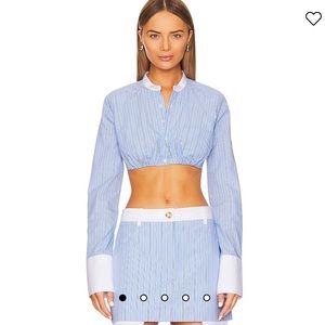 NWT L’Academie Fresh Stripe Bra Shirt